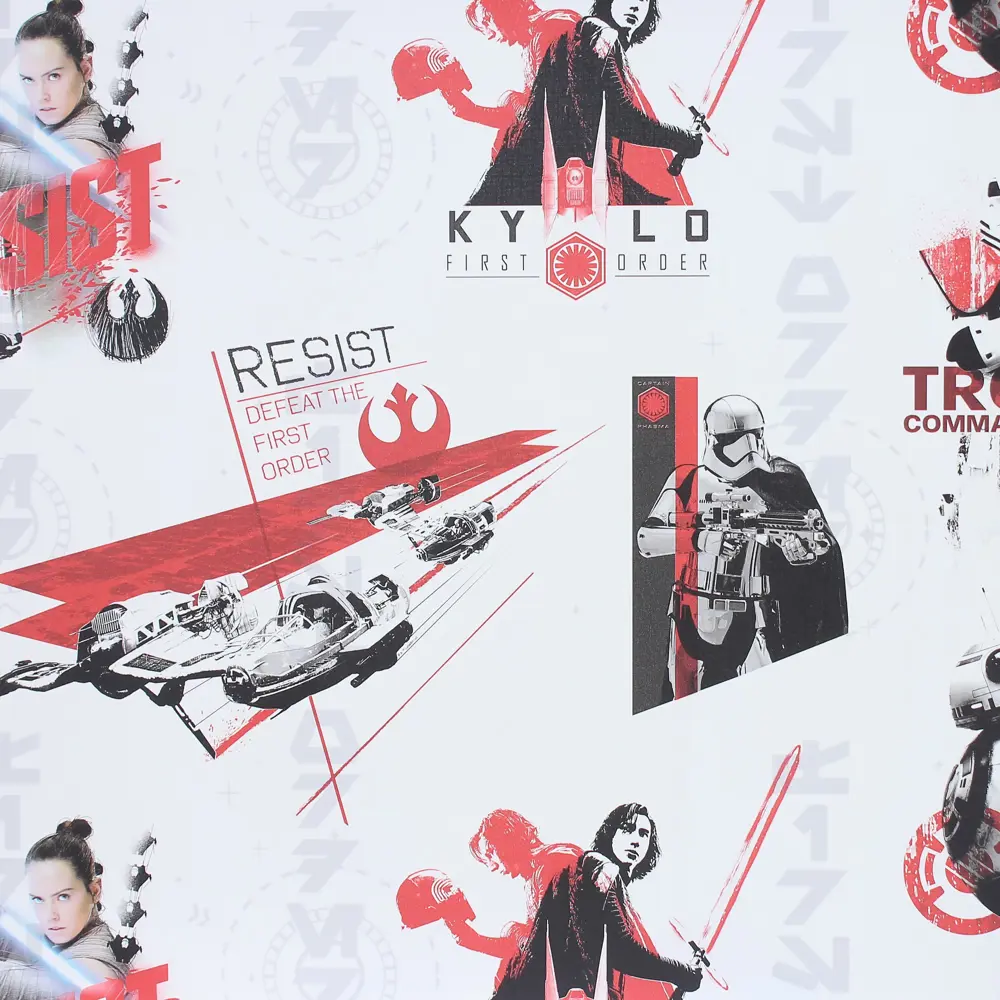 Обои, 1,06х10 м, флизелиновые, бело-красные, рисунок «Star Wars» Erismann Disney STLM-2093960 - Вид №1