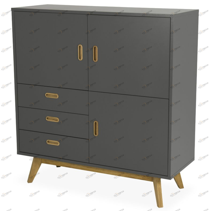 Тумба под ТВ Tenzo Bess, 120х114х43 см, дуб, серая 2166014