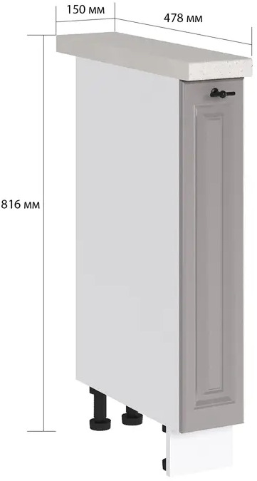 90902817 Напольный шкаф-бутылочница Сурская мебель Magnum 15x81.6x47.8 см ЛДСП цвет серый STLM-0883653