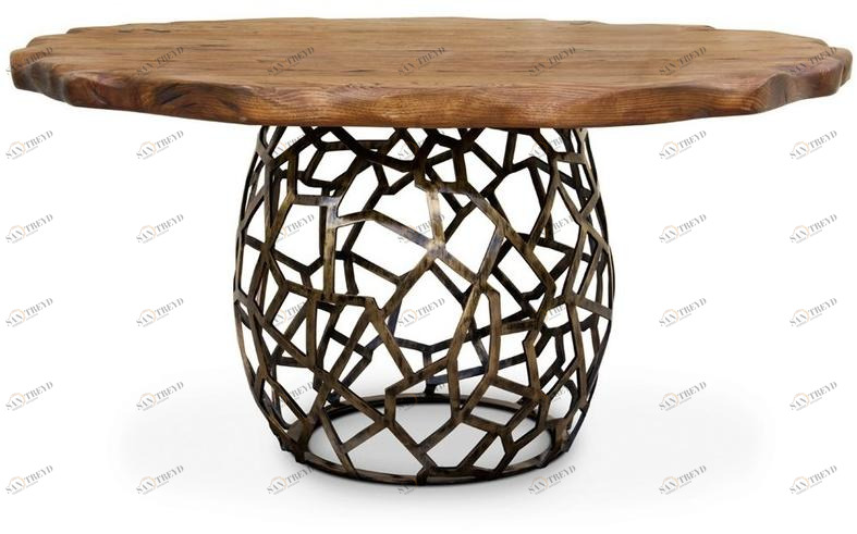 BRABBU Круглый обеденный стол из латуни sun-id-1472182