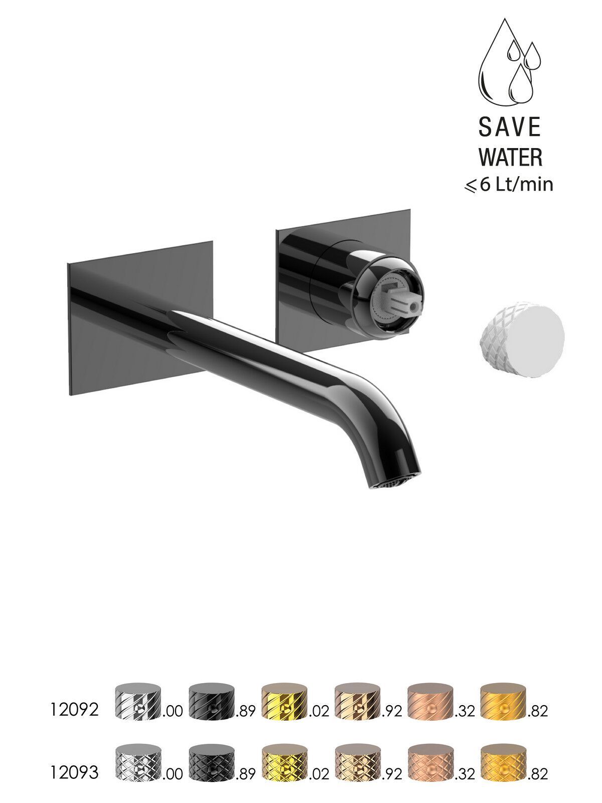 Настенный смеситель для раковины без слива с ограничителем расхода Rubinetterie Frattini Pepe XLS ARCH-00093332 - Вид №7