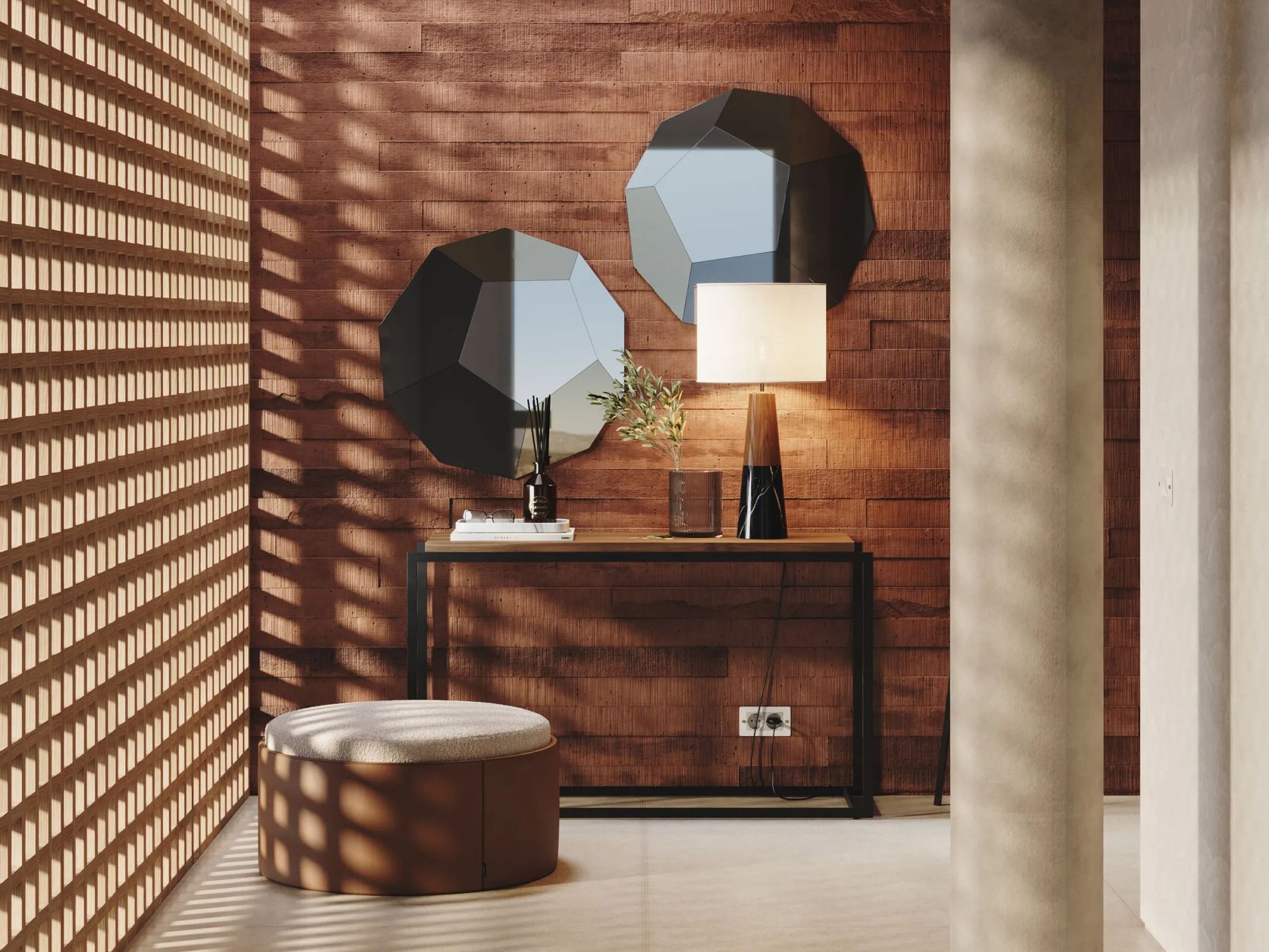 Круглый пуф из ткани Laskasas JASON ARCH-00085412 - Вид №2