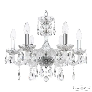 91901407 Люстра подвесная Bohemia ivele crystal 321452 6 ламп 12 м² цвет никель STLM-1325906