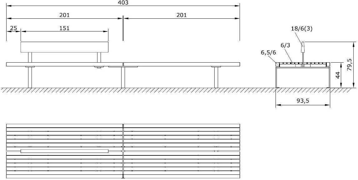 Euroform W Деревянная скамейка со спинкой  382  - Вид №4