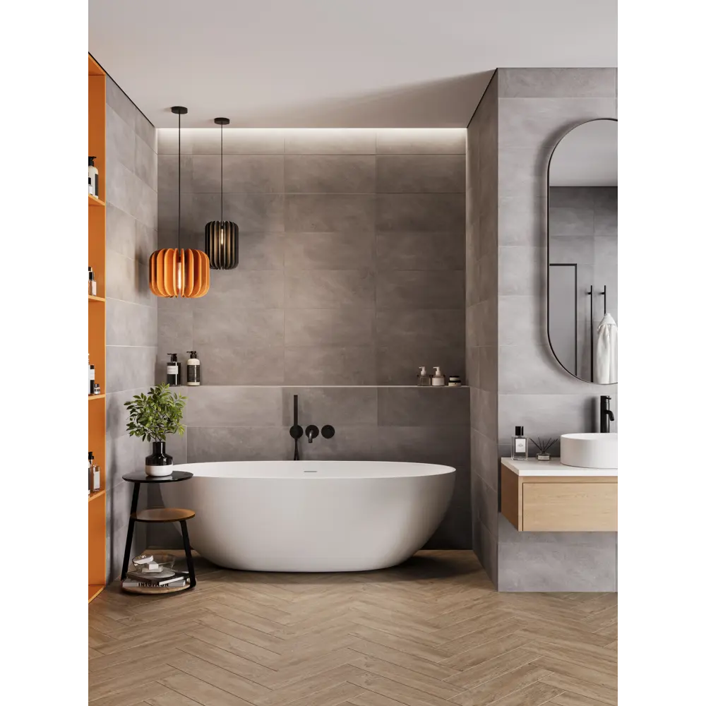 Настенная плитка Gracia Ceramica Mist 02 25x60 см 1.2 м² матовая цвет серый 89413344 STLM-2042682 - Вид №3