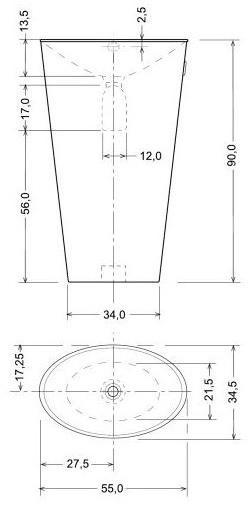 Напольная раковина стоящая овальная AQUAdesign Dip sun-id-1434685 - Вид №1