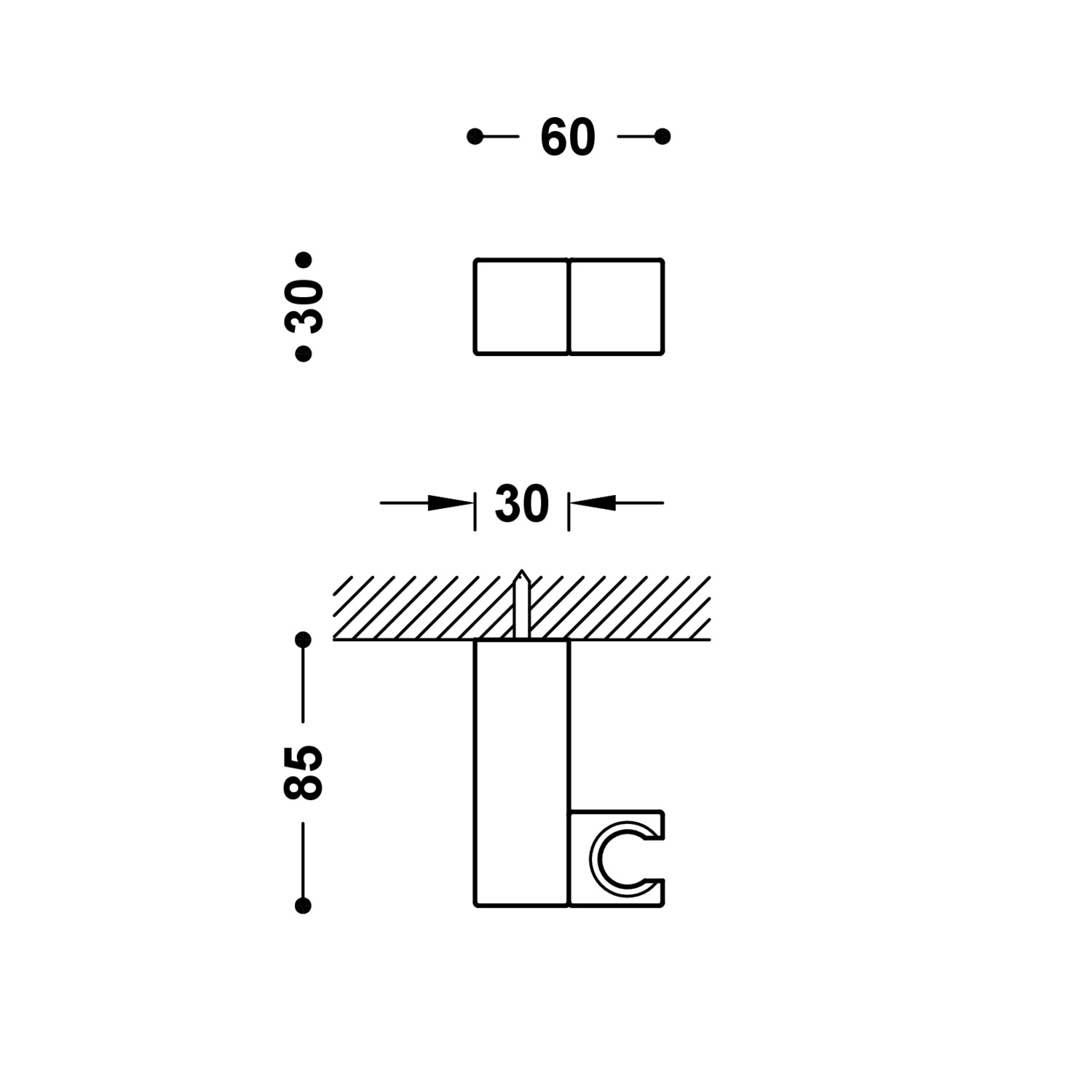 Регулируемая подставка для ручного душа-107839 TRES Showers - Вид №1