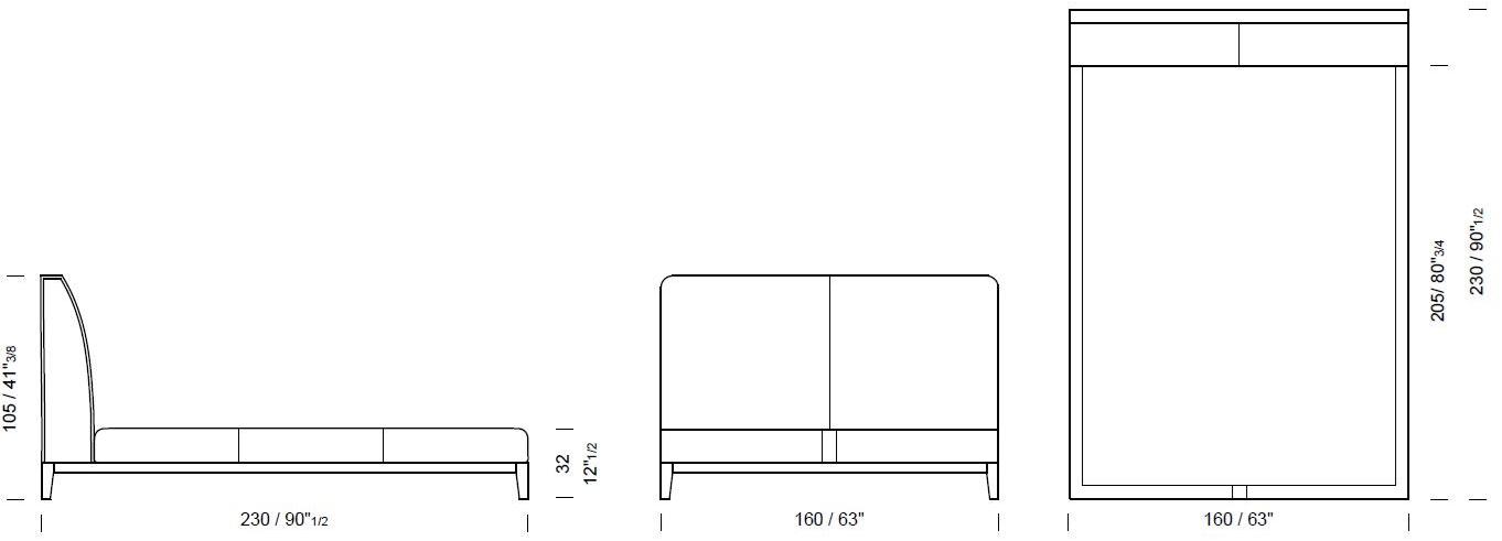 Borzalino Двуспальная кровать из ткани с мягким изголовьем Greg sun-id-1478480 - Вид №6