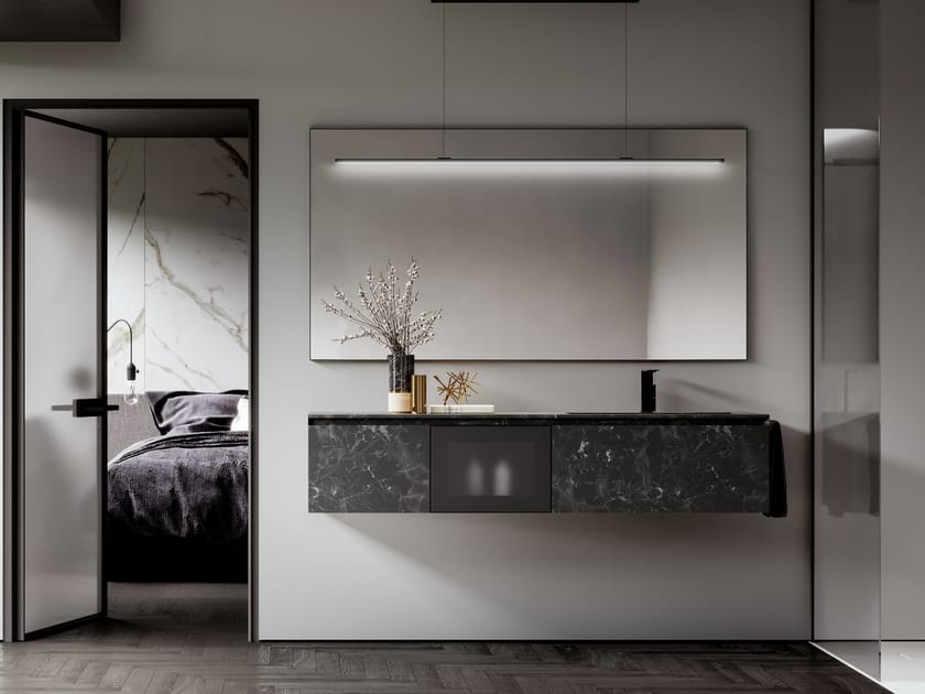 Подвесной умывальник с ящиками Ideagroup Cubik ARCH-00070643