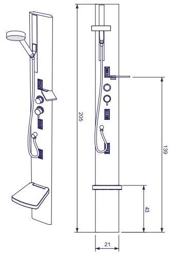 Gruppo Geromin Стальная угловая термостатическая душевая стойка Quarantacinque sun-id-1350099 - Вид №1