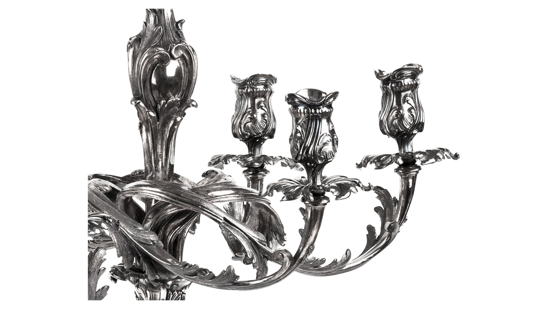 101989 Odiot Канделябр семирожковый Odiot "Рокайл" (серебро 925) 60см Серебро 925  - Вид №8