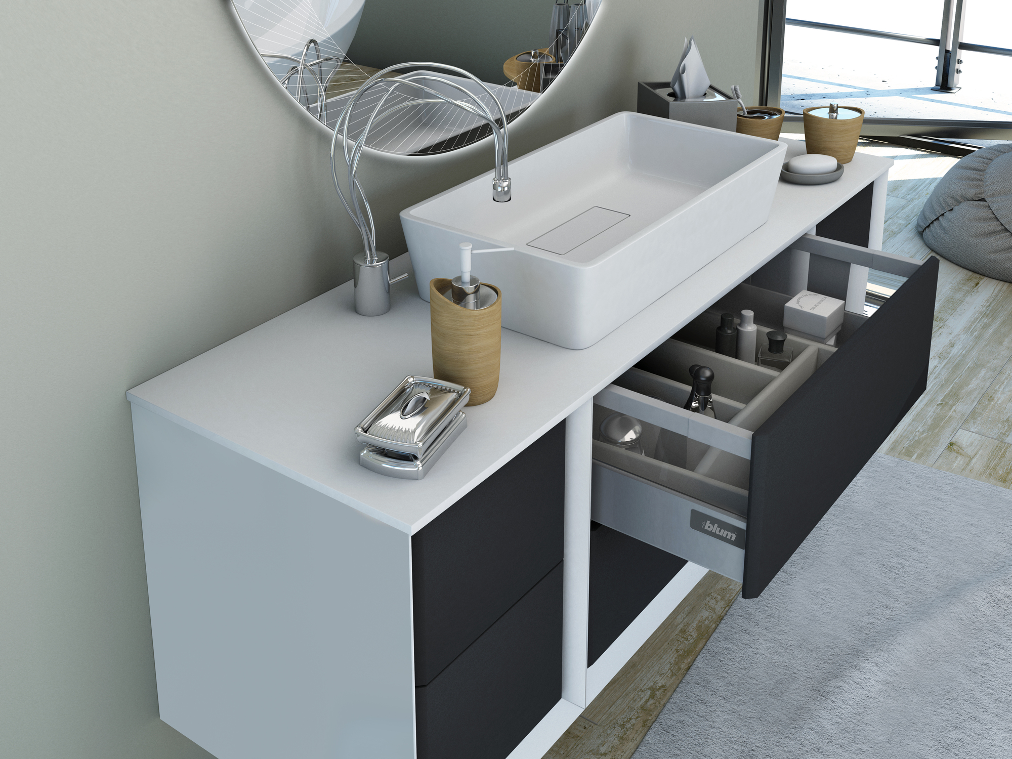 Мебель для ванной CEZARES BELLAGIO 140 Grafite - Вид №7