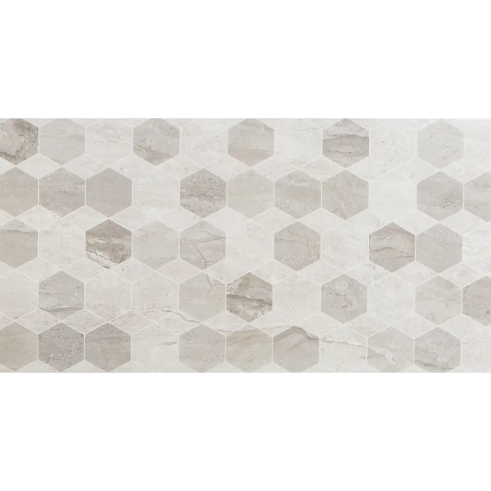 Плитка настенная Marmo Milano Hexagon 30х60 см 1.44 м² цвет серый 82637807 STLM-2090935 Golden Tile 