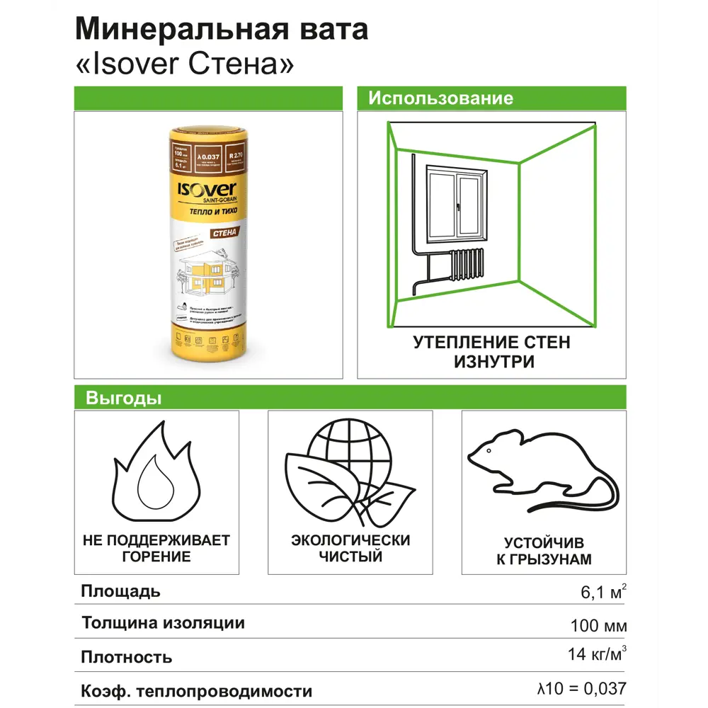 ISOVER Стена — минеральная изоляция для каркасных конструкций 18484120 STLM-0010989 - Вид №1