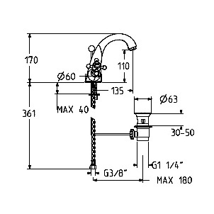 1232012V0br Смеситель Gattoni Vivaldi Santreyd - Вид №1
