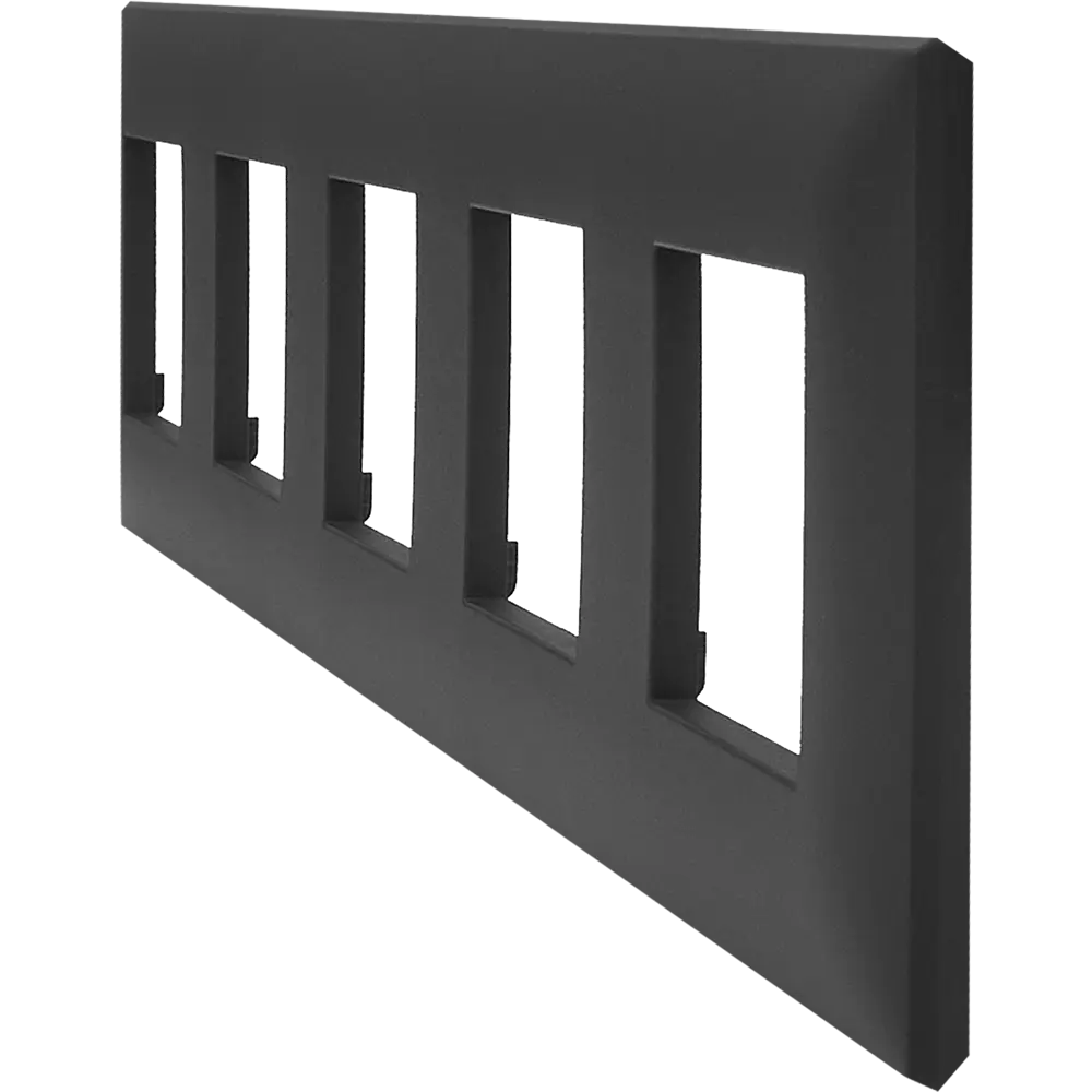 Рамка для розеток и выключателей DKC Avanti 5 постов цвет черный матовый STLM-2104039 - Вид №2