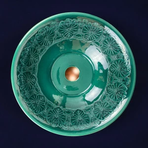 Кувшинки Накладная раковина на столешницу  овальная PROVANSFAIENCE