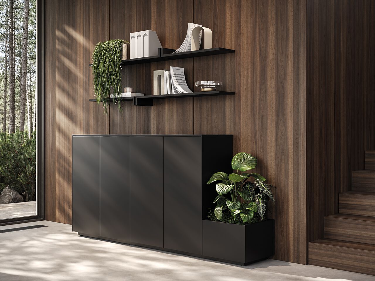 Деревянный офисный шкаф с распашными дверями FREZZA Mux70 ARCH-00118272 - Вид №1