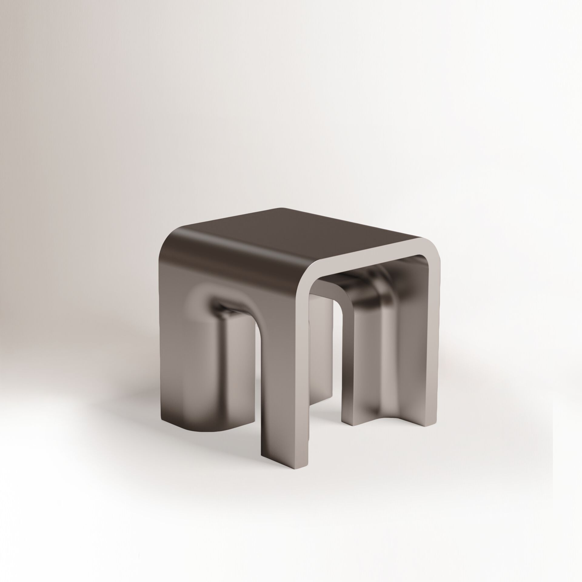 Низкий квадратный журнальный столик из нержавеющей стали DOOQ PLIE ARCH-00059422 - Вид №1