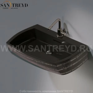 L283.421P Подвесная раковина настенная овальная A. e T. Italia SQUARE черная