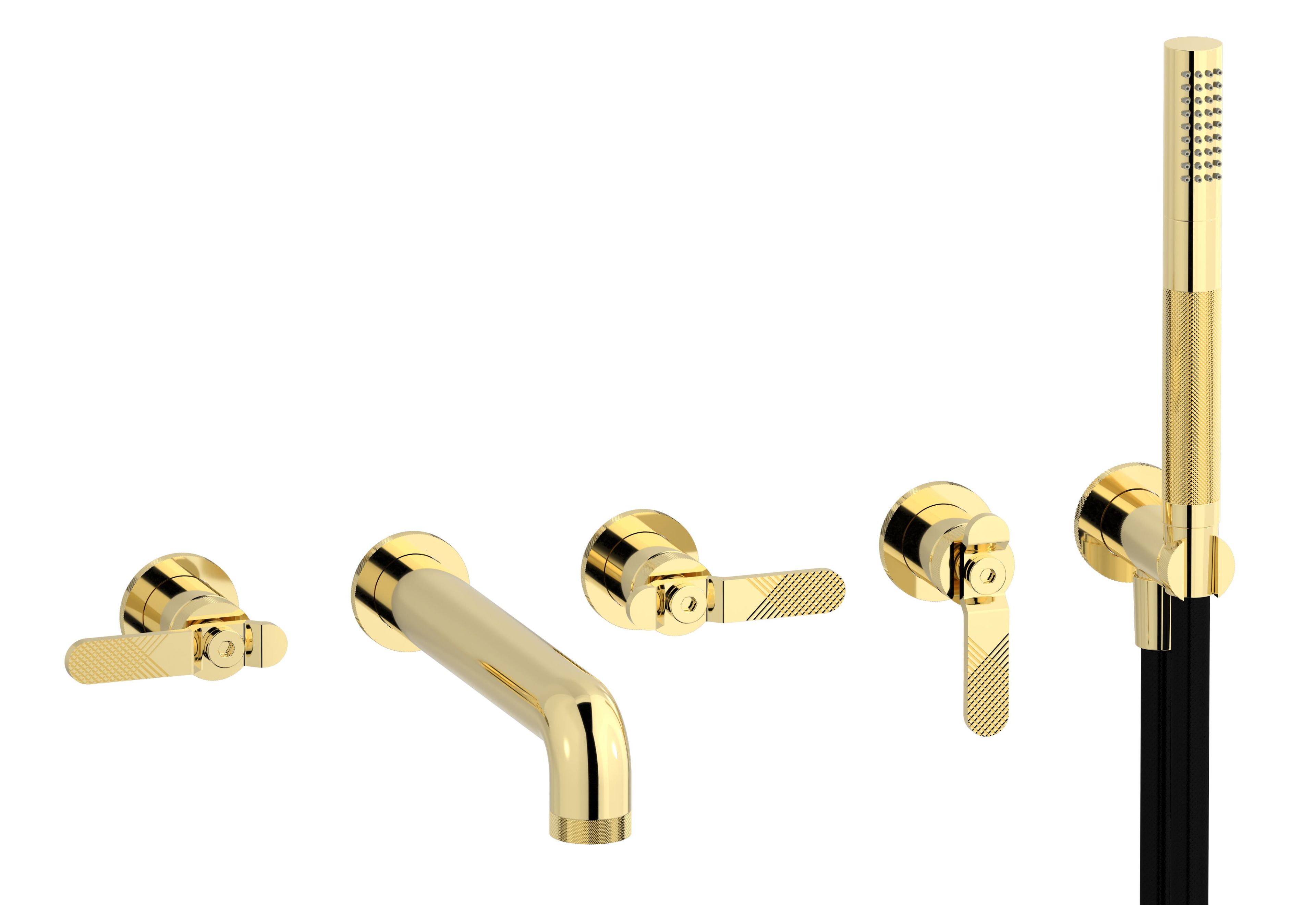 Настенный смеситель для ванны с 5 отверстиями и ручным душем IB Bold ARCH-00142517 - Вид №5