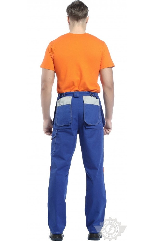 4957444 Брюки рабочие "Профессионал" василек со светло-серым  Летняя спецодежда  размер 48-50/182-188  - Вид №3