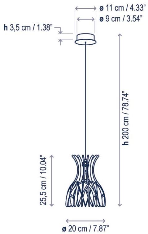 BOVER Led подвесной светильник из дерева Dome S/20 - Вид №5