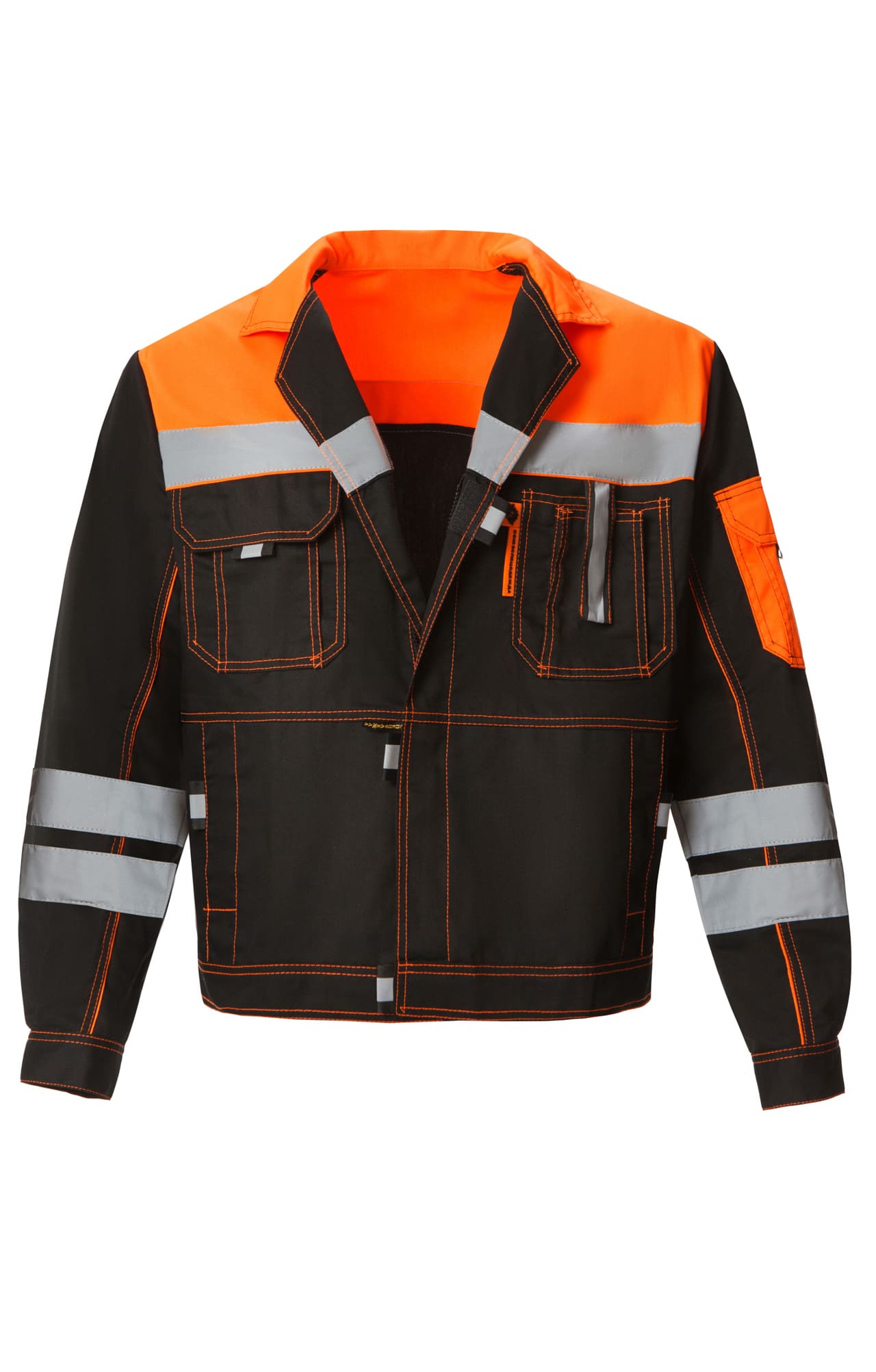 61843 Костюм "Профессионал-2" с СВП черно-оранжевый  Летняя спецодежда  размер 52-54/170-176  - Вид №3