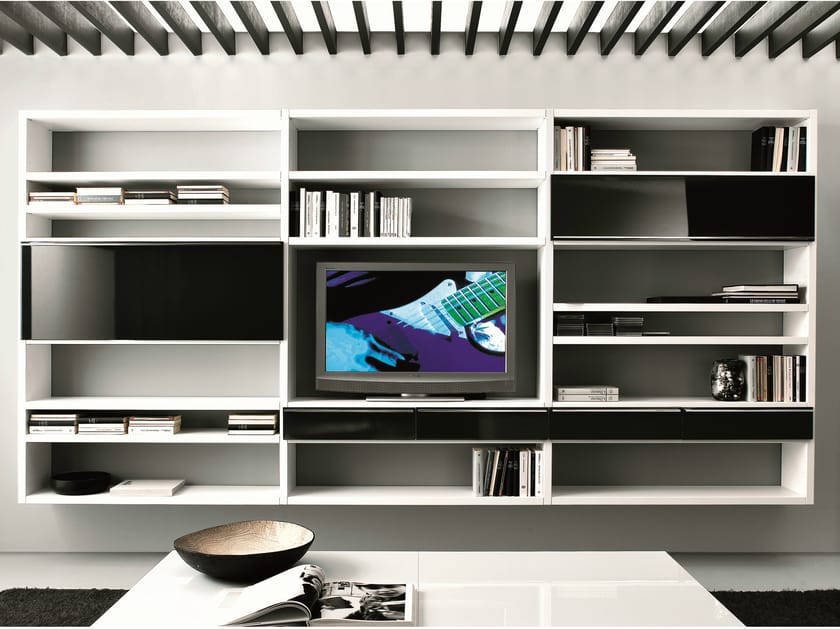 Подвесная секционная Книжная полка с ящиками MisuraEmme CROSSING ARCH-00083385