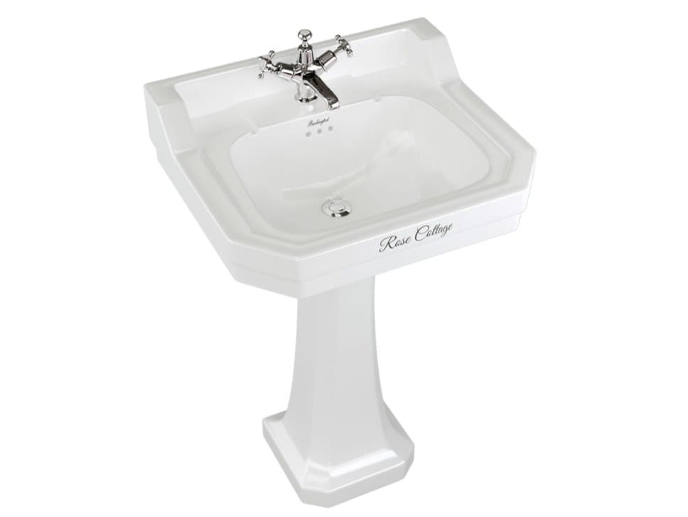 Прямоугольный умывальник из стекла на колонне Burlington Bespoke ARCH-00097686 - Вид №2