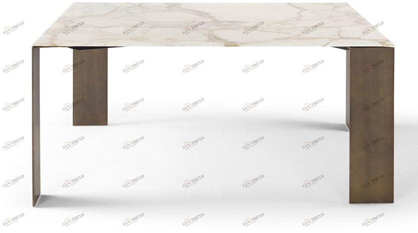 AMURA Квадратный мраморный стол с основанием из листового металла Exilis Am092.t480