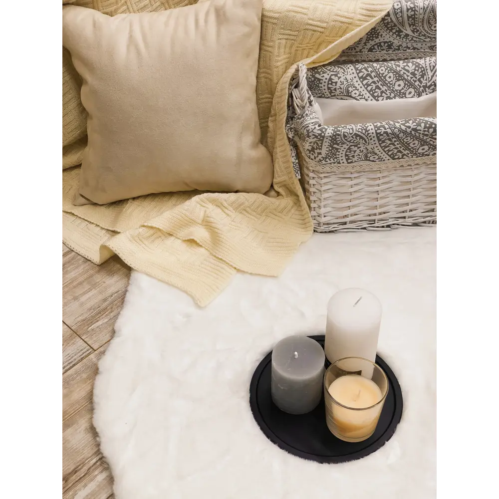 Шкура искусственная полиэстер 55х80 см цвет белый CTIM STLM-2170343 - Вид №4