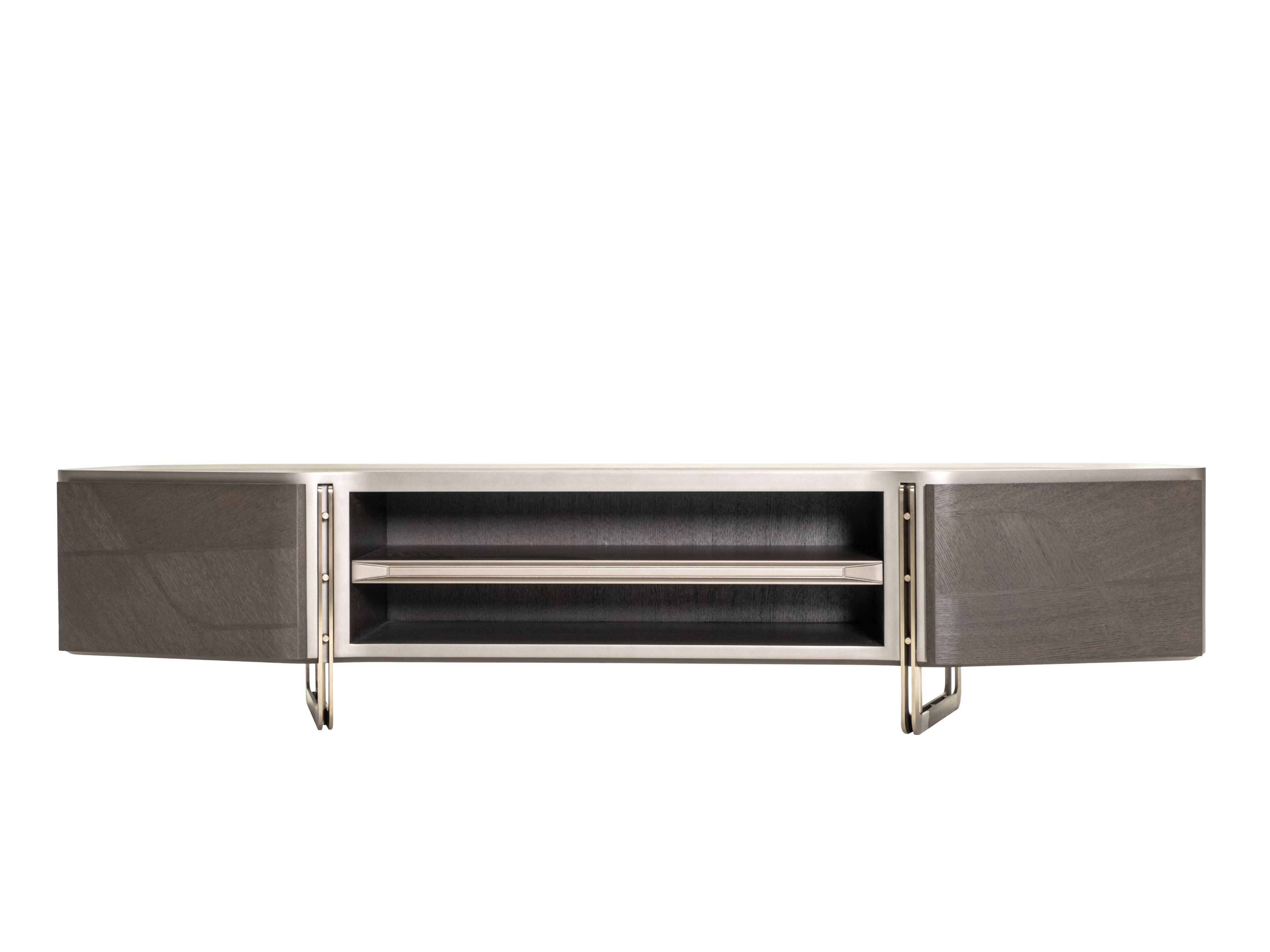 Низкий шкаф для телевизора с распашными дверцами Zebrano Athena ARCH-00084919 - Вид №1