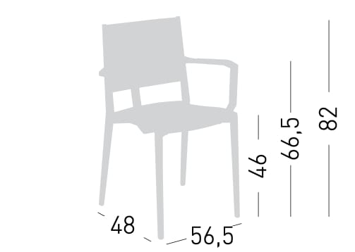 Штабелируемый стул из инженерного пластика с подлокотниками GABER Kalipa ARCH-00059296 - Вид №6