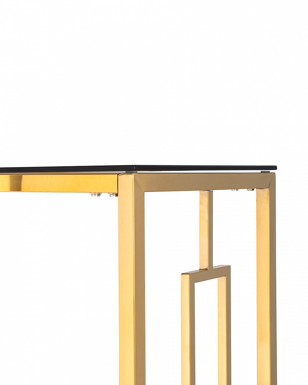 Консоль стеклянная 120х40 см дымчатая с золотом "Бруклин" STOOL GROUP  00-3881905 Золото  - Вид №2