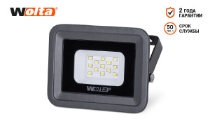 15784839 Светодиодный прожектор 5700K, 10 W SMD, IP 65, цвет серый, слим WFL-10W/06 Wolta