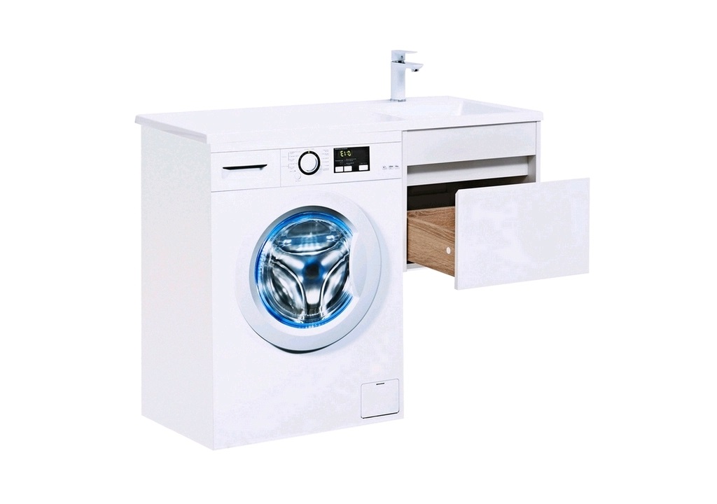 Тумба с раковиной Aquanet Токио 110 R белый (подвесная, 1 ящик) 0023691500235498 - Вид №12