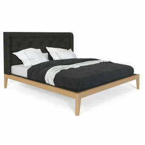 Кровать полутораспальная 140x200 темно-серая Fly Soft new BRAGIN DESIGN ДИЗАЙНЕРСКИЕ 256412 Бежевый;черный