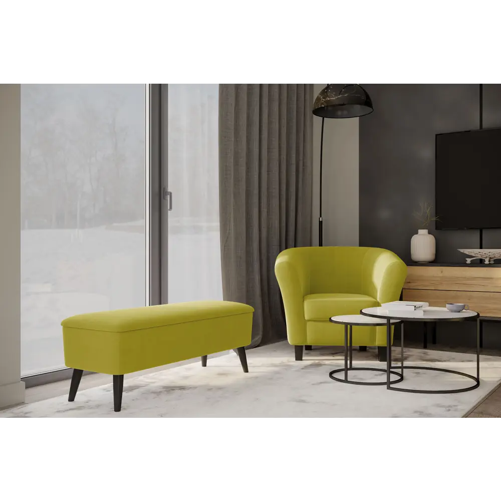 Банкетка полиэстер Seasons Гарда Camaro 13 желтый 112x43 см STLM-2086253 - Вид №3