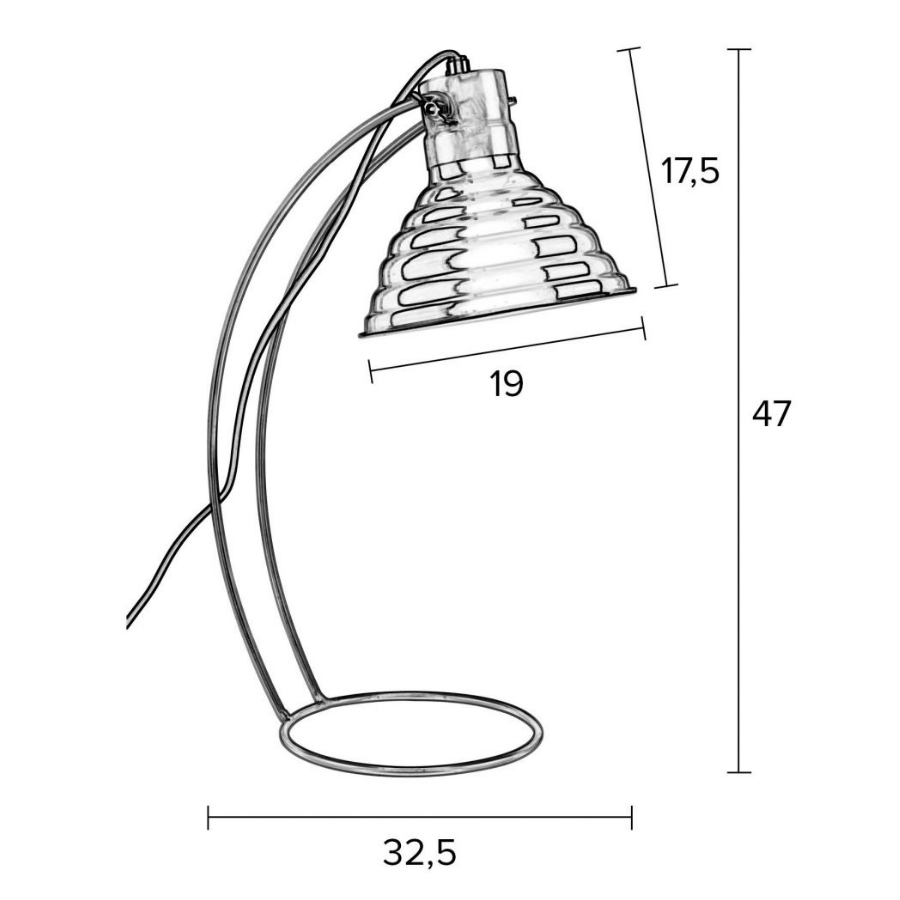 Лампа настольная Curly,черная White Label Living 5200057 - Вид №9