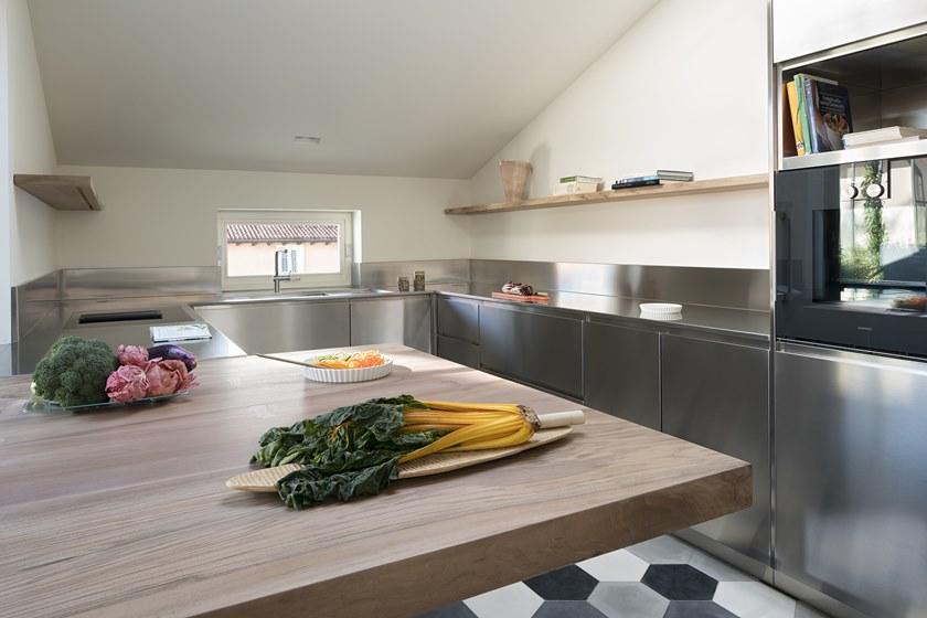 ABIMIS Кухня из нержавеющей стали на заказ с островом Atelier sun-id-1502875 - Вид №13