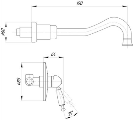 Смеситель MIGLIORE Oxford ML.OXF-6345.CSCR для раковины - состаренный хром ML.OXF-6345.bi.CSCR - Вид №3