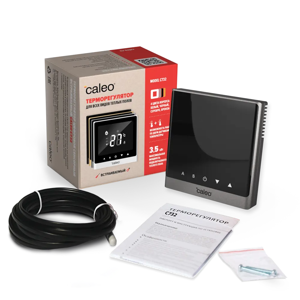 CALEO C732 — цифровой терморегулятор для теплого пола серебристый 86480624 STLM-0069098 - Вид №5