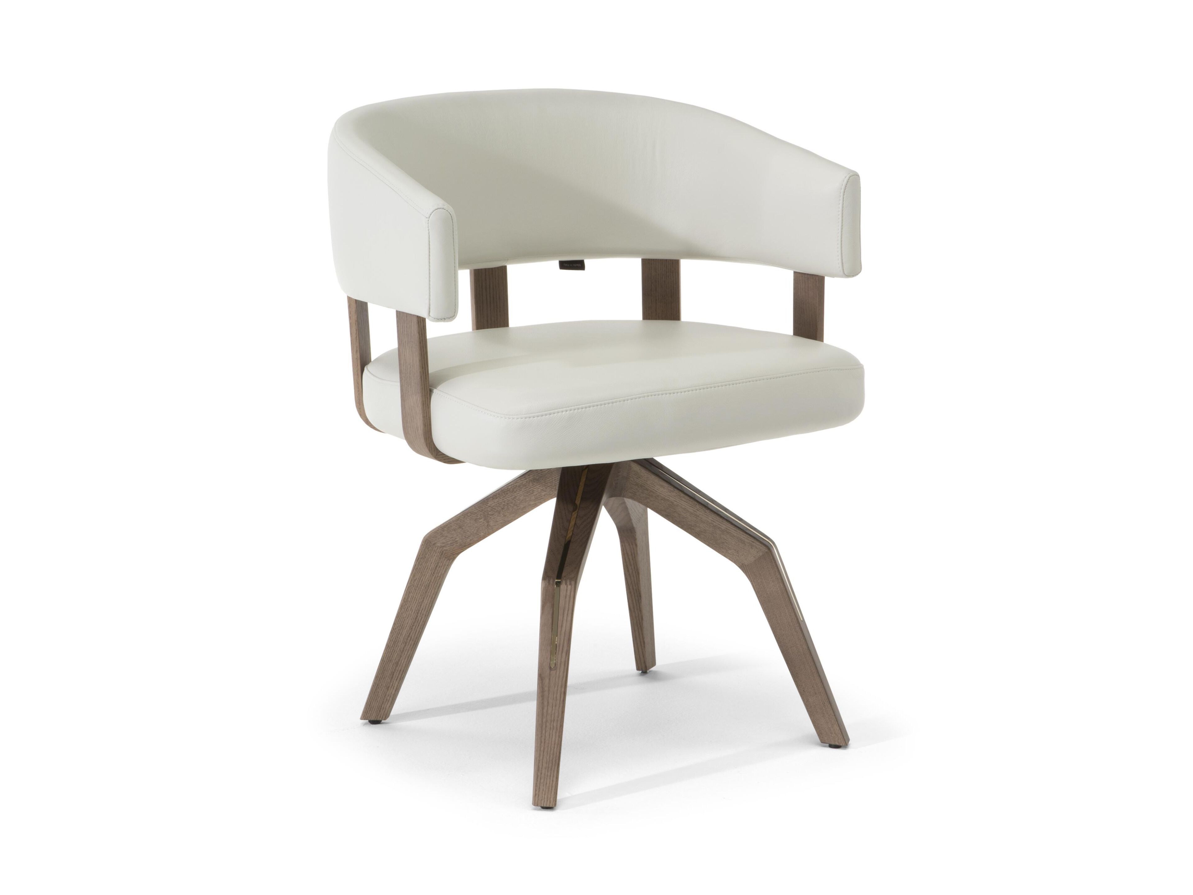 Кожаный поворотный стул Natuzzi Italia VALLE ARCH-00139279