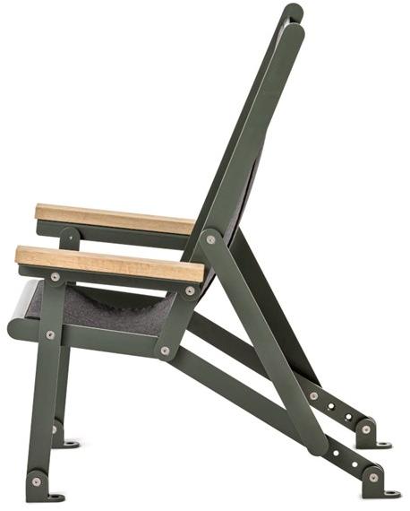 Nola Industrier Стальное складное кресло с порошковым покрытием и подлокотниками  U17-64  - Вид №1