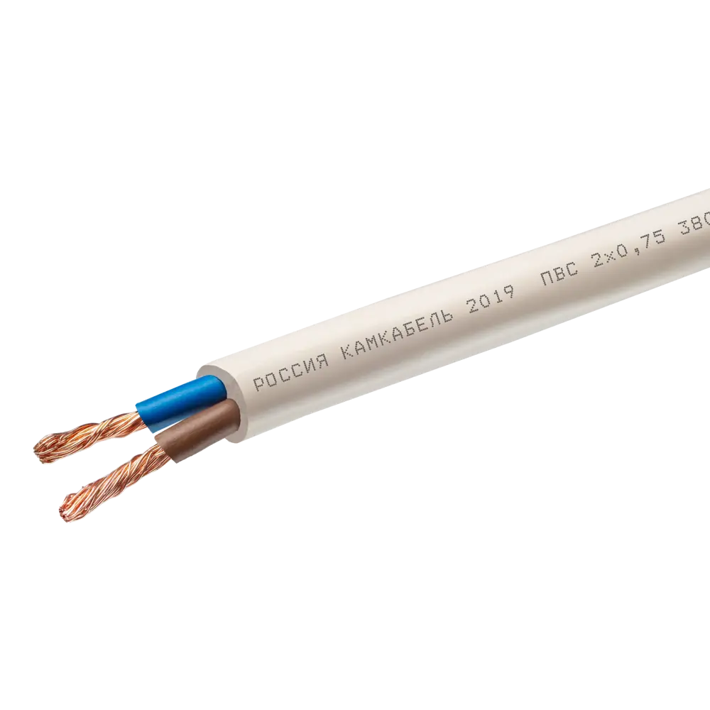 Провод Камкабель ПВС 2x1.5 50 м ГОСТ цвет белый 81933780 STLM-2189591  - Вид №2