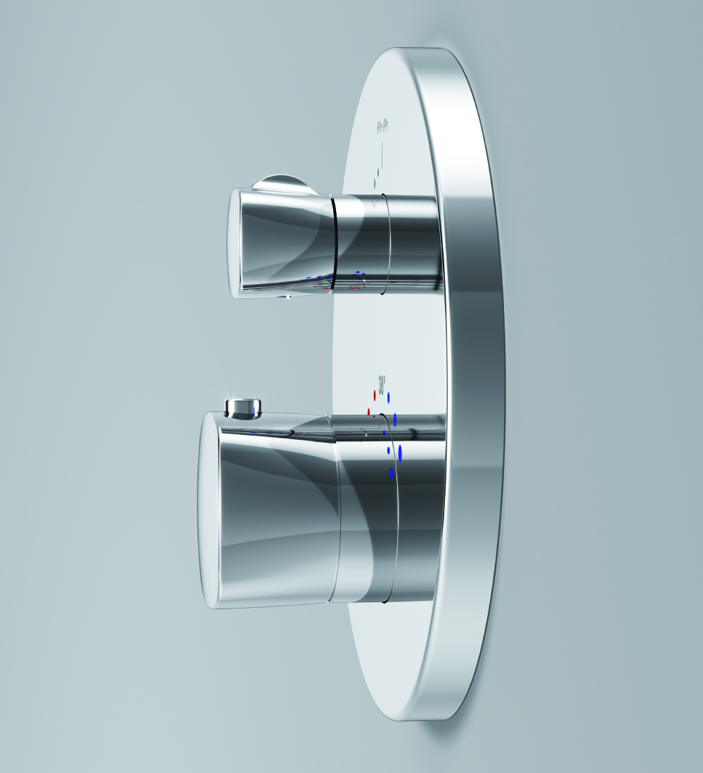 F71A75600 cмеситель д/душа монтируемый в стену с термостатом хром шт. AM.PM Spirit 2.1  - Вид №3