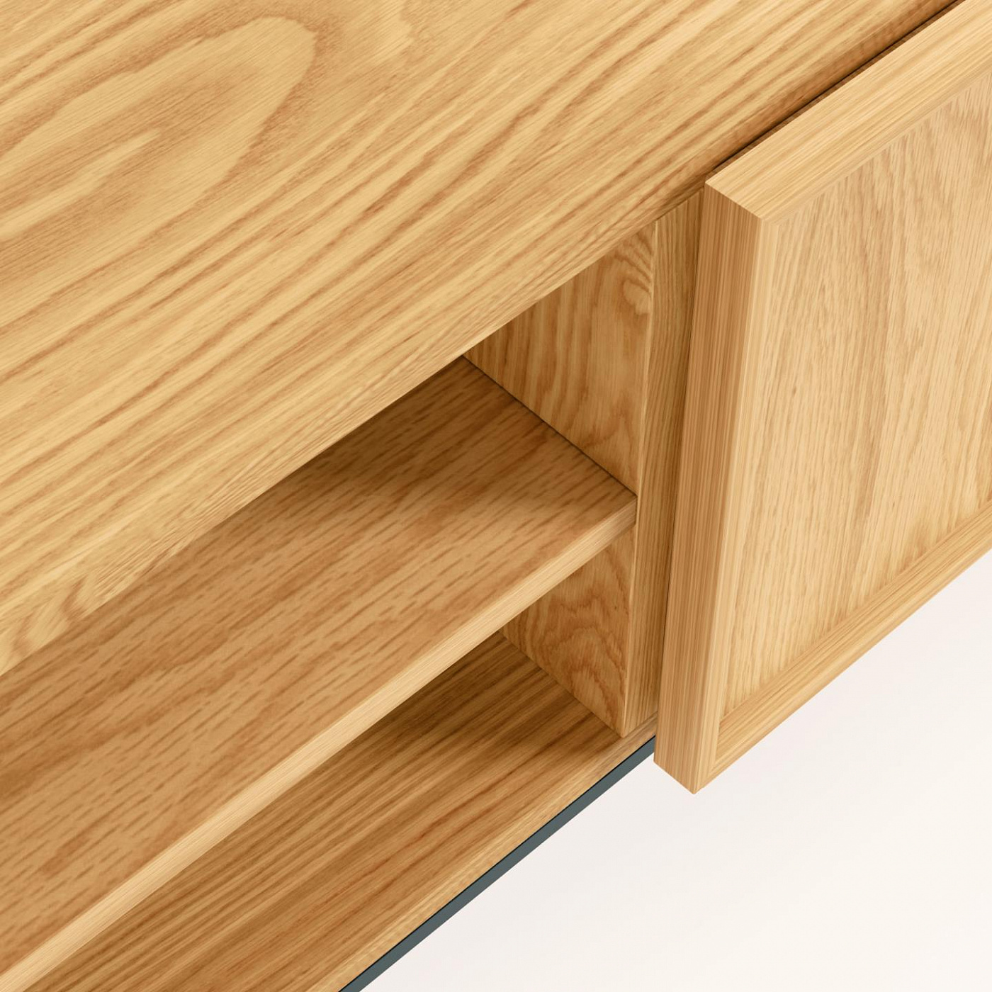 101817 Тумба под ТВ с дубовым шпоном и стальным каркасом 112 x 51 см La Forma Taiana 