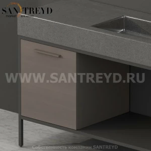 SS4548CF Тумба с открывающейся левой створкой (с 1 стеклянной полкой) Globo