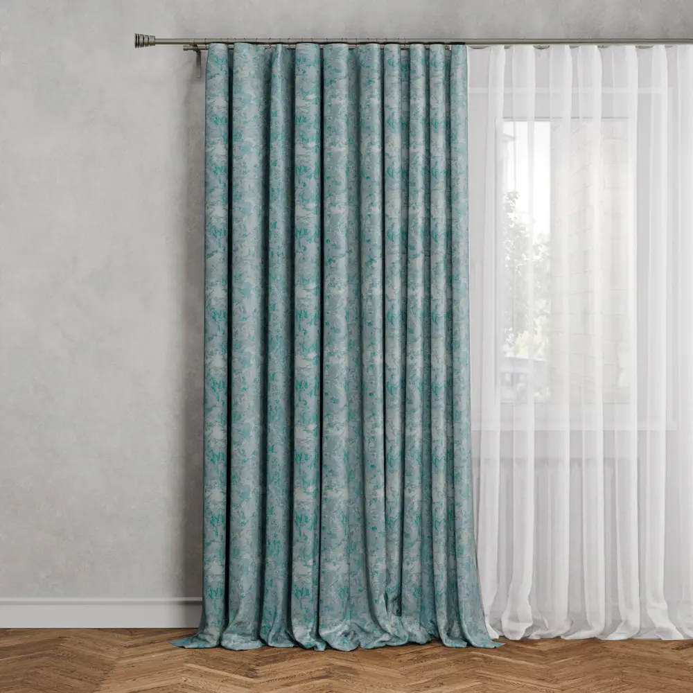 Штора на ленте Огаста 160x280 см цвет серо-голубой 89376215 STLM-2179049 MIAMOZA 